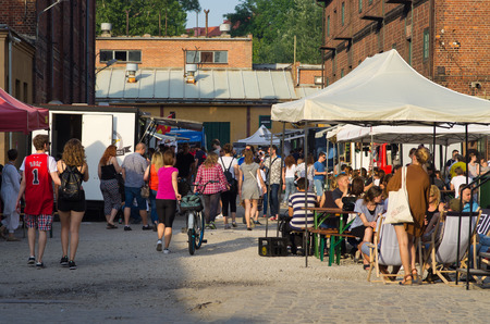 Wroclaw, Poland - June 4, 2016: "Europa na Widelcu" festival. Translated name is "Europe on the Fork" - annual event since 2009. People can taste various dishes from all over the world.のeditorial素材