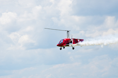 Leszno, Poland - June 18, 2016: plane during the air show. Leszno Air Picnic 2016 is annual event that attracts thousands of viewers.のeditorial素材