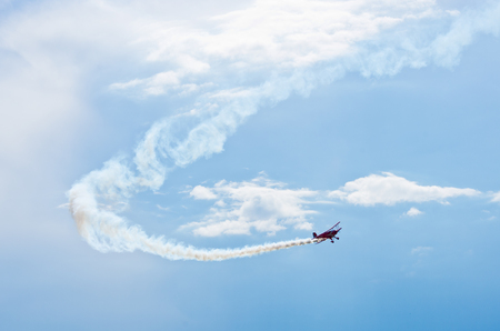Leszno, Poland - June 18, 2016: plane during the air show. Leszno Air Picnic 2016 is annual event that attracts thousands of viewers.のeditorial素材