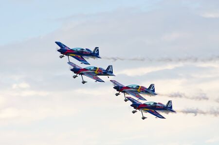 Leszno, Poland - June 18, 2016: plane during the air show. Leszno Air Picnic 2016 is annual event that attracts thousands of viewers.のeditorial素材