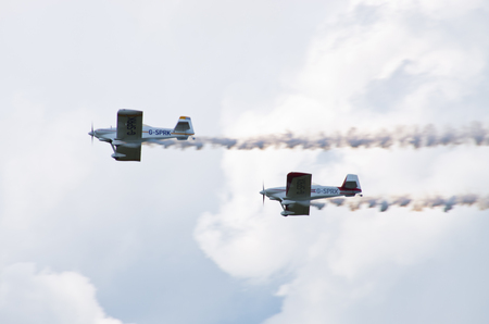Leszno, Poland - June 18, 2016: plane during the air show. Leszno Air Picnic 2016 is annual event that attracts thousands of viewers.のeditorial素材