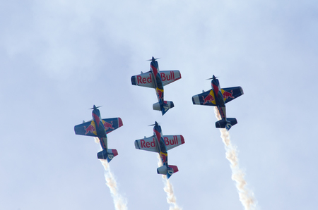 Leszno, Poland - June 18, 2016: plane during the air show. Leszno Air Picnic 2016 is annual event that attracts thousands of viewers.のeditorial素材