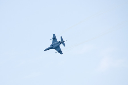 Radom, Poland - August 26, 2017: M-346 Master on Airshow Radom. One of most famous aviation events in central Europe.のeditorial素材