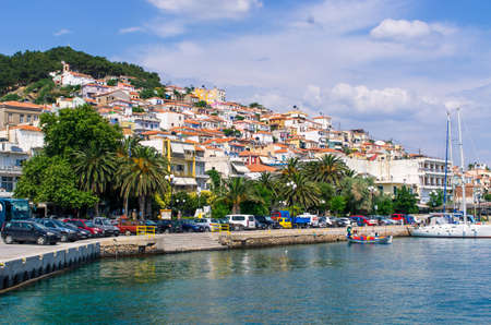 Plomari on Lesbos island - Greeceの写真素材