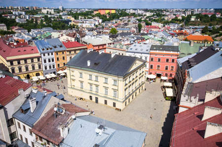 Panorama with town square of Lublin - Poland
