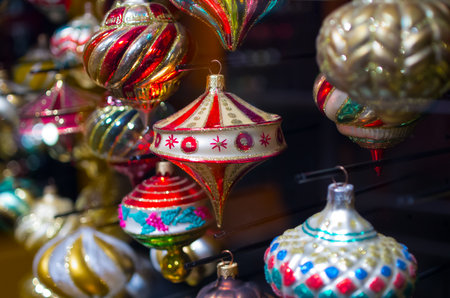 Capture the spirit of the season with these beautiful Christmas tree ornaments. Perfect for adding a touch of festive cheer to any holiday display.の写真素材