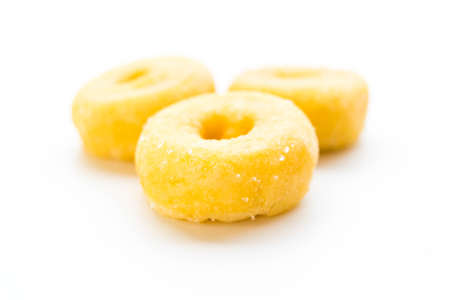 Fresh Donut isolated on white backgroundの写真素材