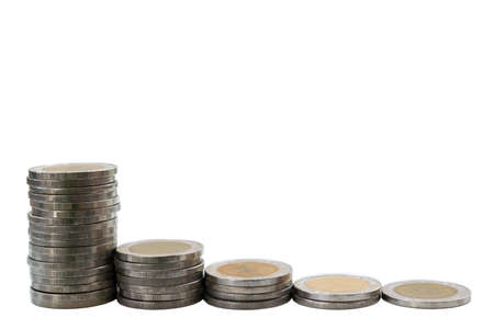 coin stack isolated on white background
