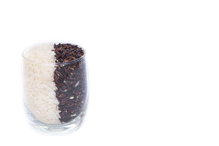 Khao Hom Nil or Black Fragrant Rice mix with Fragrant Riceの写真素材