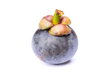 Mangosteen fruit on white backgroundの写真素材
