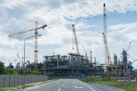 Construction Industry oil rig refinery working siteの写真素材