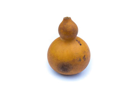 Old calabash isolated on white backgroundの写真素材