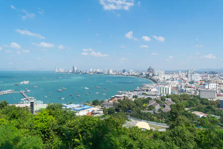 See Pattaya city in Thailand on the hillの写真素材