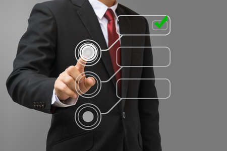 Businessman select right choice