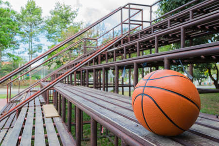 Basketbal on wood for backgroundの写真素材
