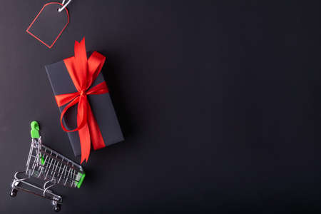 Background for 11.11 Single day sale, monday sale or christmas which have red gift with red ribbon...