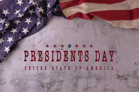 Happy presidents day concept with flag of the United States for top view
