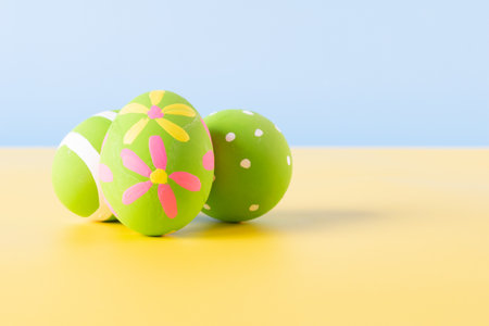 Easter eggs many color for easter backgroundの写真素材