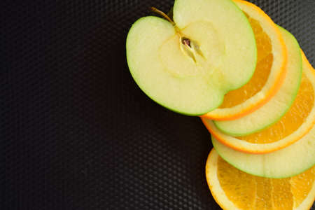 Fruit on a dark background.の写真素材