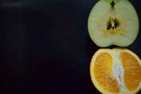 Fruit on a dark background.の写真素材
