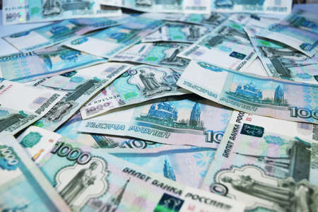 Money, lot of banknotes, rubles.