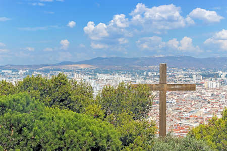 view of Marseille city from mountainの写真素材