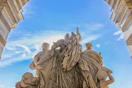 sculpture at longchamp palace in marseilleの写真素材