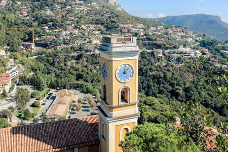 clock tower in eze villageの写真素材