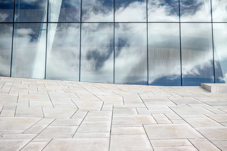 glass wall of Oslo Opera House