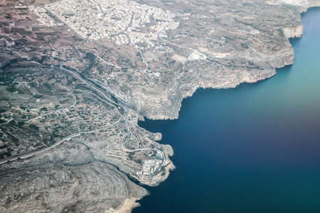aerial view of malta island in ocean