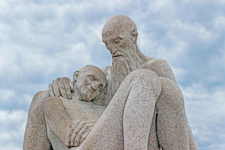 Human sculptures at Vigeland Park in osloのeditorial素材