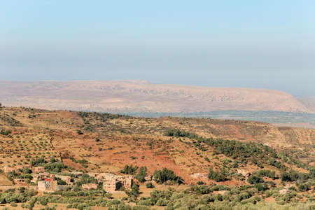 Berber village on hill in moroccoの写真素材