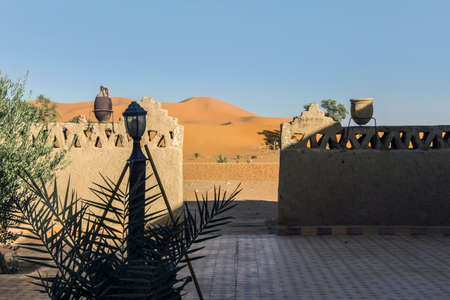 moroccan building in sahara desert