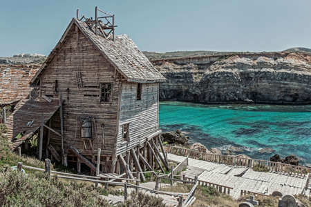 buildings in Popeye Village in malta