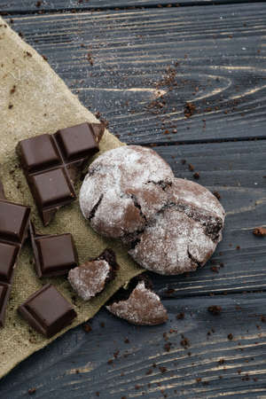 cookies with chocolate and chocolateの写真素材