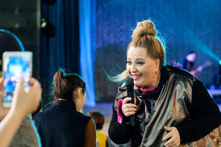 Nino Katamadze - famous jazz singer from Georgia performs with Insight bandのeditorial素材