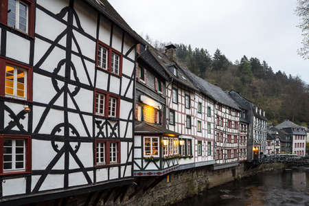 Monschau old town half-timbered house in the Eifelのeditorial素材