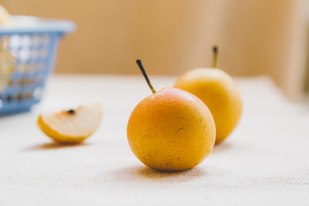 Natural pear and flower shootの写真素材