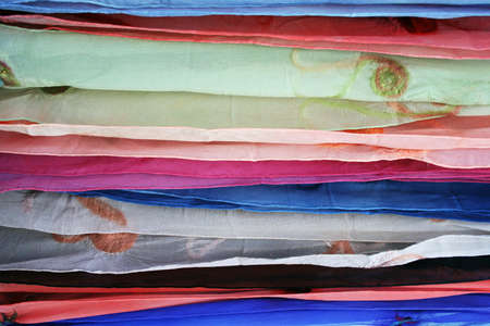 Layers of sheer fabric for texture or backgroundの写真素材