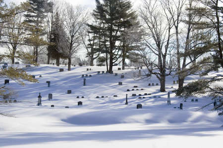 Wintertime in cemetaryの写真素材