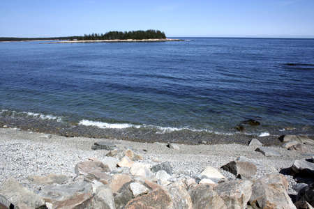 Beaches and rocks along Maine's rocky coastlineの写真素材