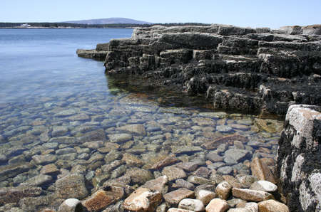 Beaches and rocks along Maine's rocky coastlineの写真素材