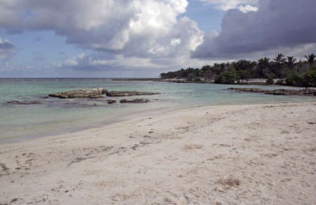 mexican carribean beaches waves pier sailboat rocksの写真素材