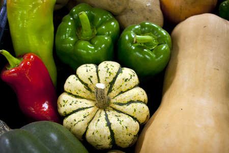 Fresh vegetables spread out for displayの写真素材
