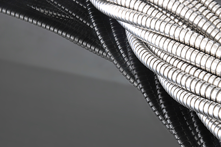 Flexible metal conduit in Helix shape suits for framing and backgroundの写真素材