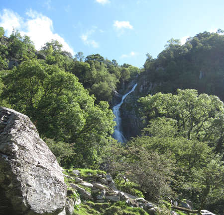 Aber falls. Rhaeadr fawr. Waterfallの写真素材