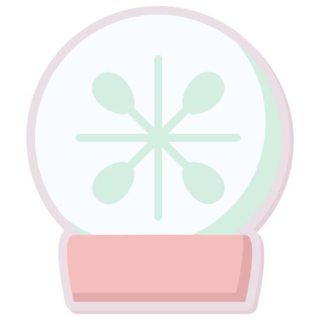 christmas cute snowglobe sticker iconのイラスト素材