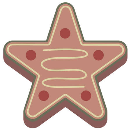 christmas gingerbread theme star  iconのイラスト素材