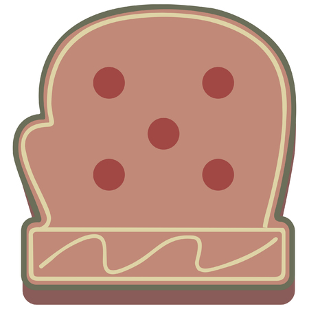 christmas gingerbread theme  mitten iconのイラスト素材