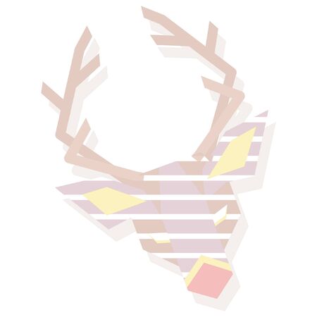 christmas reindeer striped style iconのイラスト素材